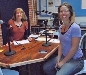 Suzy Prez (left) with guest Emily Levine (right) representing the Sandpoint Farmer's Market.