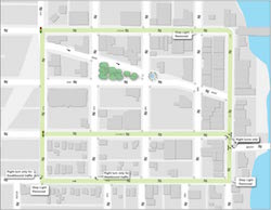 Downtown Sandpoint streets reversion map